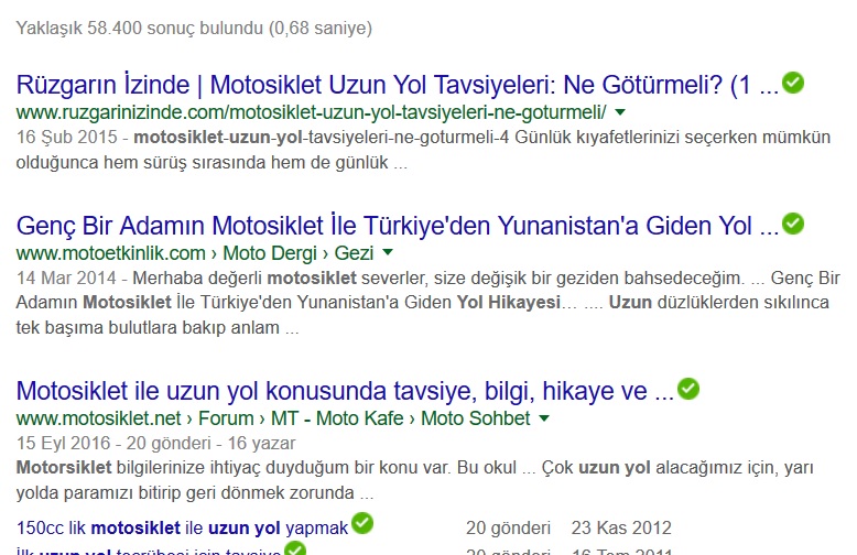Uzun yol ve motosiklet