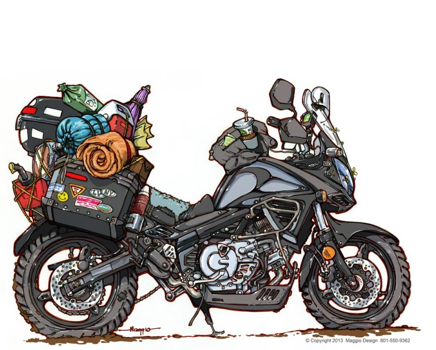 Suzuki V-strom Vector-Karikatür