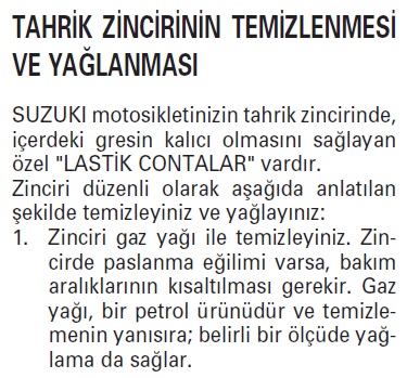 Suzuki v-strom dl650 zincir dişli temizliği ve yağlanması
