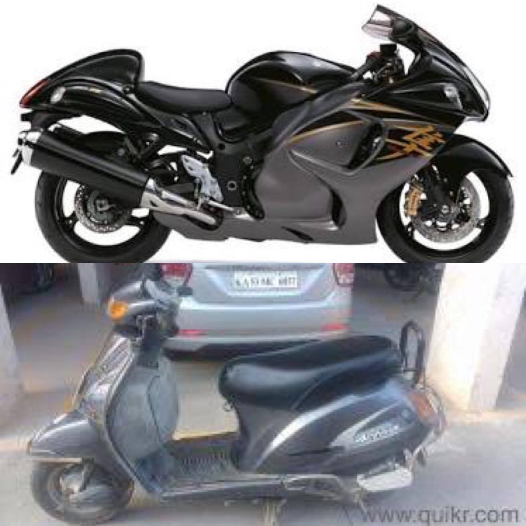 Hayabusa vs honda activa