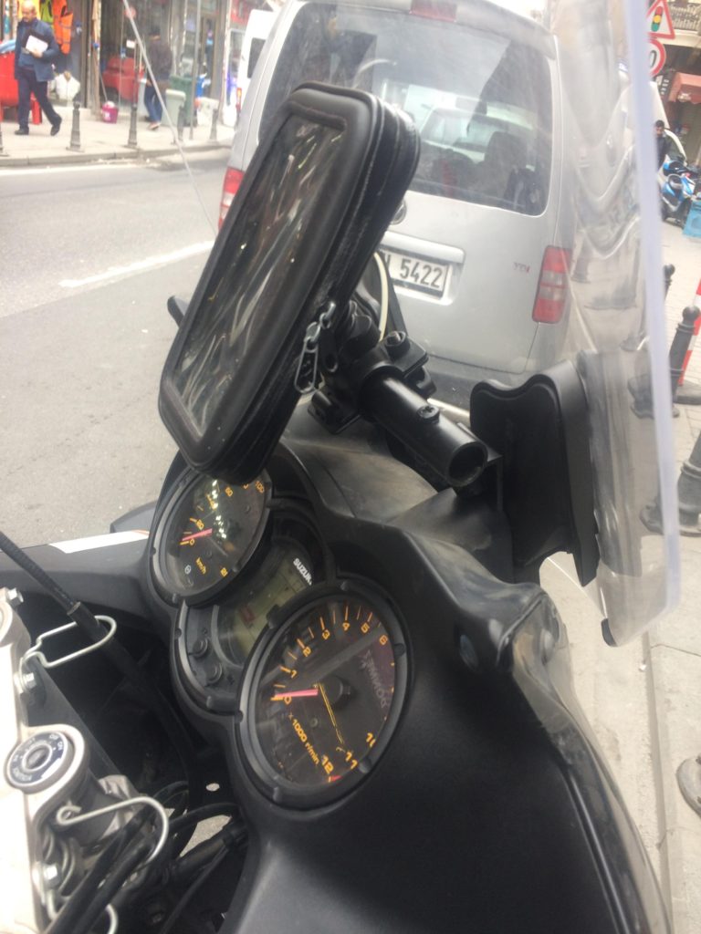 Suzuki v-strom dl650 telefon tutucu boru yapımı