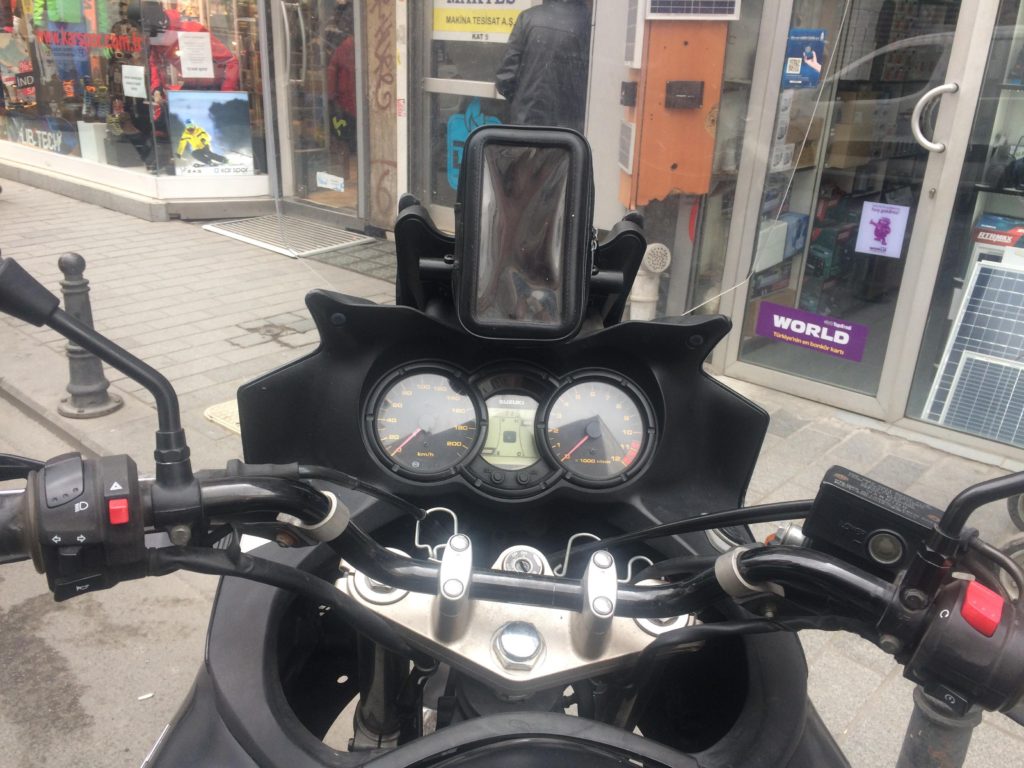 Suzuki v-strom dl650 telefon tutucu boru yapımı