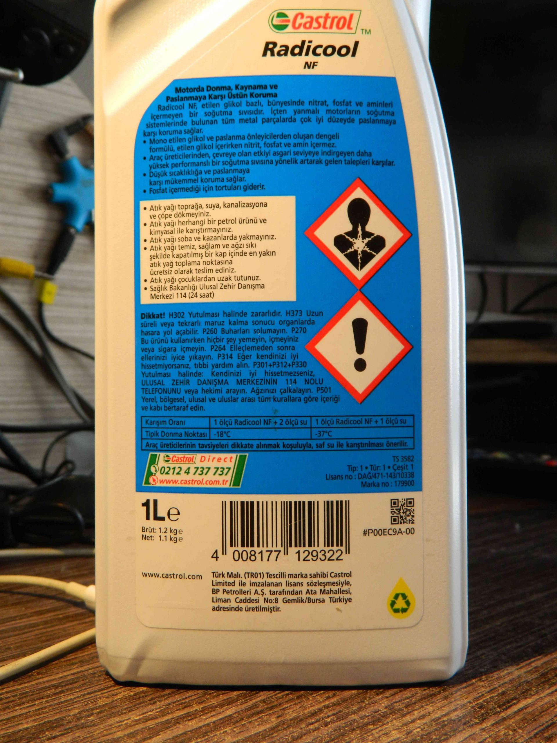 castrol radicool nf serisi motosiklet için geliştirilmiş antifriz (2 ...